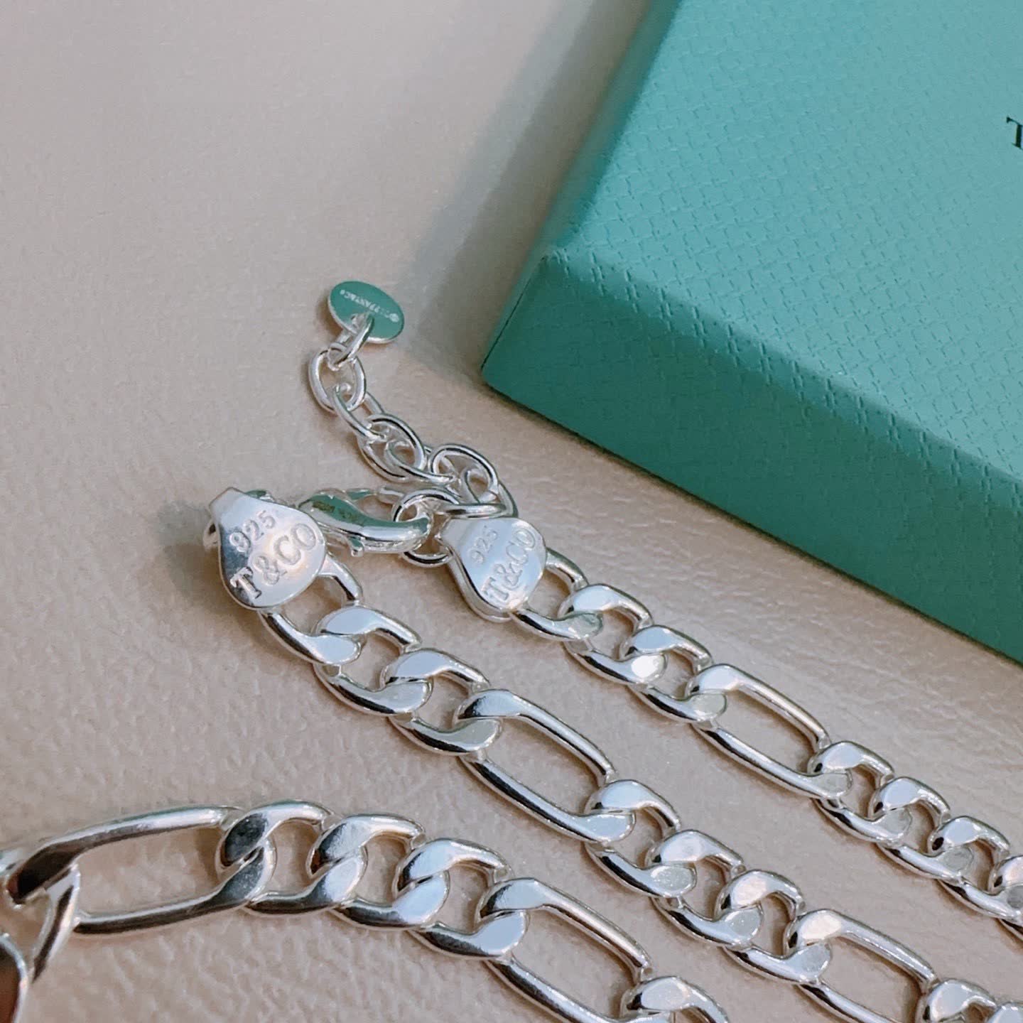 Tiffany & Co. Sterling Silver Figaro Chain Necklace